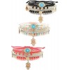 3 Sets Bohemian Beaded Bracelets Set For Women Men Multilayer Hamsa Hand Evil Eye Charms Stretch Stackable Bracelet